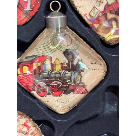 Vintage Inspired Glass larger Christmas Ornaments Set Of 7 Costco country retro - Picture 6 of 11